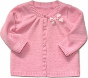 Dětský, dívčí svetřík K-Baby s mašličkou - růžový, vel. 110