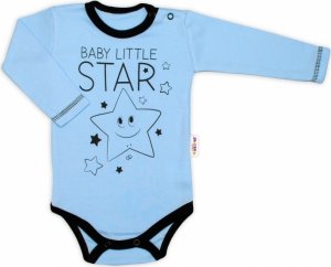 Baby Nellys Body dlouhý rukáv, modré, Baby Little Star