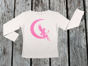 KIDSBEE Dívčí bavlněné tričko Fairy - bílé
