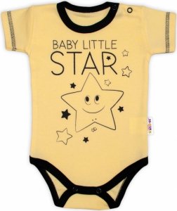 Body krátký rukáv Baby Nellys, Baby Little Star - žluté, vel. 68