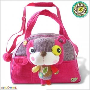EcoSnoopers Stylová dětská taška Medvídek - růžový