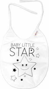 Nepromokavý bryndáček Baby Nellys velký Baby Little Star, 24 x 23 cm - bílá