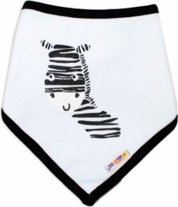 Dětský bavlněný šátek na krk Baby Nellys, Zebra - bílý