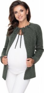 Be MaaMaa Těhotenský svetřík, kardigan na zavazování, khaki