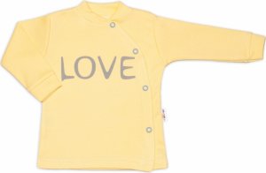 Baby Nellys Bavlněná košilka Love zapínání bokem - žlutá, vel. 62