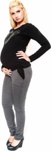 Těhotenské kalhoty Be MaaMaa - NINA šedá