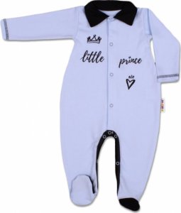 Baby Nellys Bavlněný overálek Little Prince - modrý, vel. 74