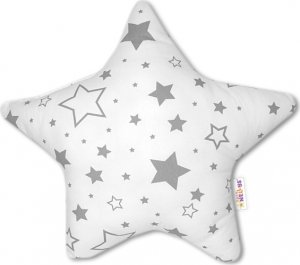 Baby Nellys Hvězdička - dekorační polštářek - šedé hvězdy a hvězdičky