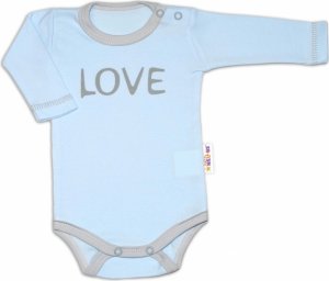 Baby Nellys Body dlouhý rukáv Love - modré, vel. 68