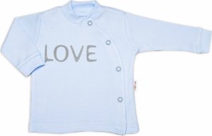 Baby Nellys Bavlněná košilka Love zapínání bokem - modrá