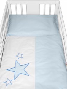 Baby Nellys Povlečení do postýlky Baby Stars - modré, vel. 135x100 cm