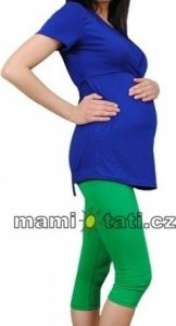 Be MaaMaa Těhotenské barevné legíny 3/4 délky - zelená, vel. M