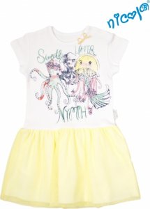 Dětské šaty Nicol, Mořská víla - žluto/bílé, vel. 92