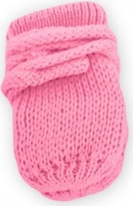 BABY NELLYS Kojenecké rukavičky pletené, zimní - růžové/malinové