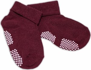 Kojenecké ponožky Risocks protiskluzové - bordo, 12-24 m
