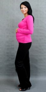 Be MaaMaa Těhotenské triko ELLIS - růžová