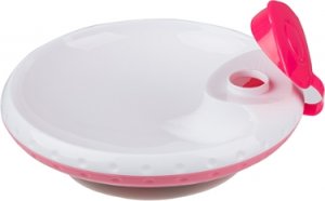 BabyOno Ohřívací talířek s přísavkou - růžová