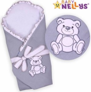 Baby Nellys Zavinovačka s výztuží Teddy Bear - jersey - šedá
