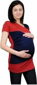 Be MaaMaa Těhotenská tunika s asymetrickým výstřihem - cihlová