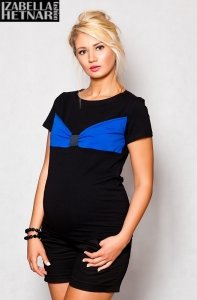 Be MaaMaa Těhotenské triko/halenka LOLA - černá/modrá