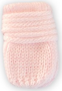 BABY NELLYS Kojenecké rukavičky pletené, zimní - sv. růžové