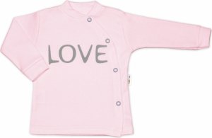 Baby Nellys Bavlněná košilka Love zapínání bokem - růžová, vel. 56
