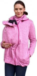 JOŽÁNEK Nosící fleecová mikina - pro nošení dítěte ve předu - růžový melír