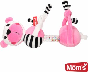 Hencz Toys Edukační hračka závěsná s chrastítkem Medvídek - růžový