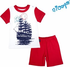 Dětské pyžamo krátké Nicol, Sailor - bílé/červené, vel. 122