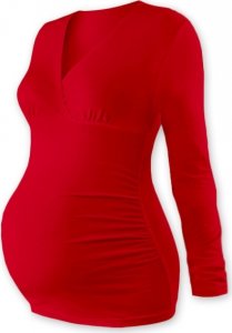 JOŽÁNEK Těhotenské triko/tunika dlouhý rukáv EVA - červené