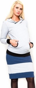 Těhotenská sukně Be MaaMaa - LORA jeans/sv. šedé
