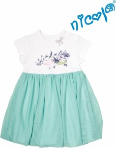 Dětské šaty Nicol, Mořská víla - zeleno/bílé, vel. 128