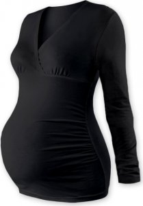 JOŽÁNEK Těhotenské triko/tunika dlouhý rukáv EVA - černé