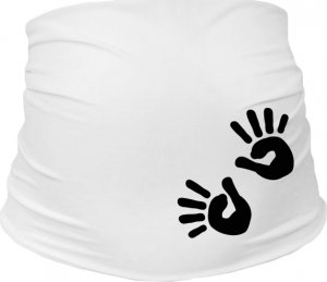 Těhotenský pás s ručičkami, vel. L/XL - bílý, Be MaaMaa
