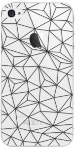 Plastové pouzdro iSaprio - Abstract Triangles 03 - black - iPhone 4/4S