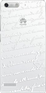 Plastové pouzdro iSaprio - Handwriting 01 - white - Huawei Ascend G6