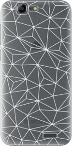 Plastové pouzdro iSaprio - Abstract Triangles 03 - white - Huawei Ascend G7