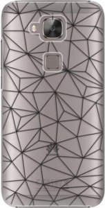Plastové pouzdro iSaprio - Abstract Triangles 03 - black - Huawei Ascend G8