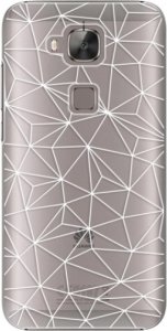 Plastové pouzdro iSaprio - Abstract Triangles 03 - white - Huawei Ascend G8