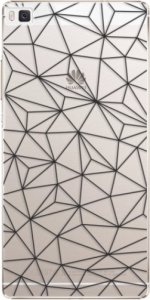 Plastové pouzdro iSaprio - Abstract Triangles 03 - black - Huawei Ascend P8