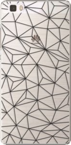 Plastové pouzdro iSaprio - Abstract Triangles 03 - black - Huawei Ascend P8 Lite