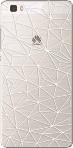 Plastové pouzdro iSaprio - Abstract Triangles 03 - white - Huawei Ascend P8 Lite