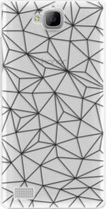 Plastové pouzdro iSaprio - Abstract Triangles 03 - black - Huawei Honor 3C