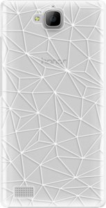 Plastové pouzdro iSaprio - Abstract Triangles 03 - white - Huawei Honor 3C