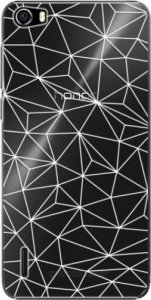 Plastové pouzdro iSaprio - Abstract Triangles 03 - white - Huawei Honor 6