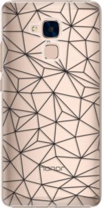 Plastové pouzdro iSaprio - Abstract Triangles 03 - black - Huawei Honor 7 Lite