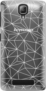 Plastové pouzdro iSaprio - Abstract Triangles 03 - white - Lenovo A1000