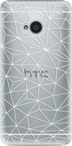 Plastové pouzdro iSaprio - Abstract Triangles 03 - white - HTC One M7