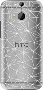 Plastové pouzdro iSaprio - Abstract Triangles 03 - white - HTC One M8