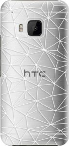 Plastové pouzdro iSaprio - Abstract Triangles 03 - white - HTC One M9